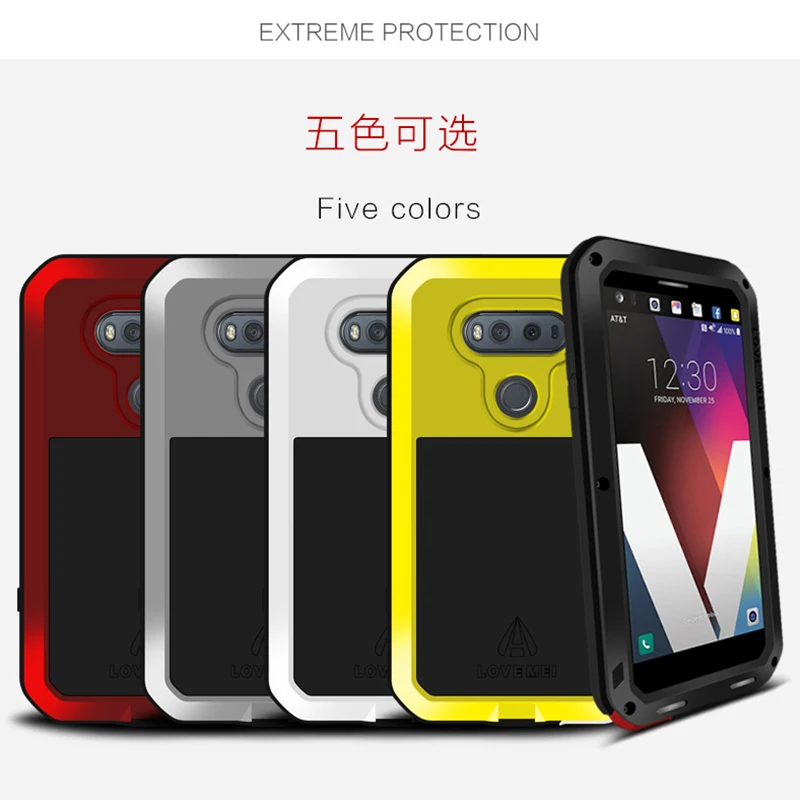Алюминиевый металлический чехол LOVE MEI для LG V40 V30, мощный защитный противоударный водонепроницаемый чехол для LG V30 V40