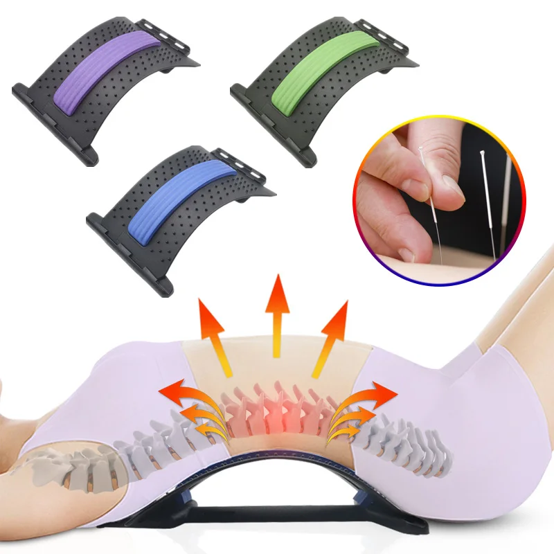 Back Massager Stretcher Fitness Lumbar Massage Tractor Equipment Muscle Stimulator Relaxation Neck Massage Relief of Spinal Pain
