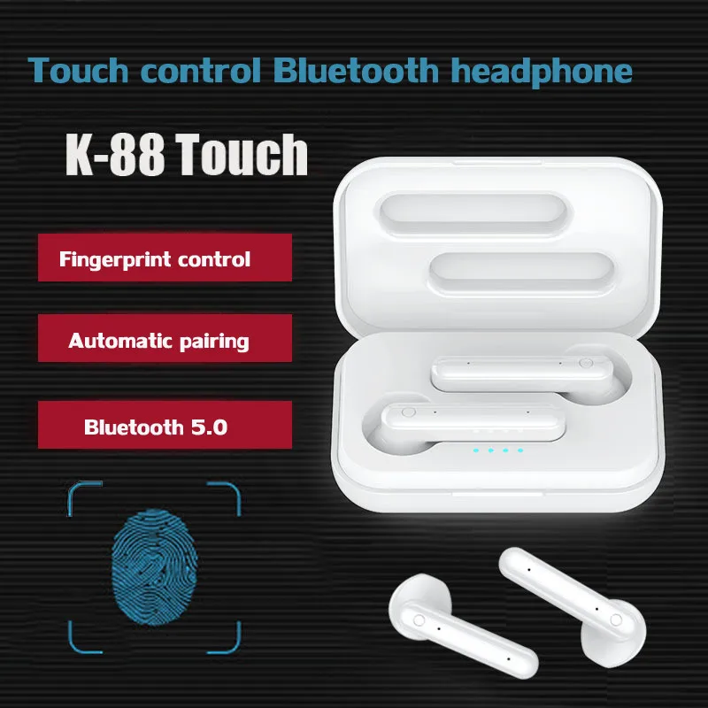 K88 Wireless Bluetooth 5 0 Mic Earphone Mini Earbuds Charging Box Sport Headset TWS Earphones