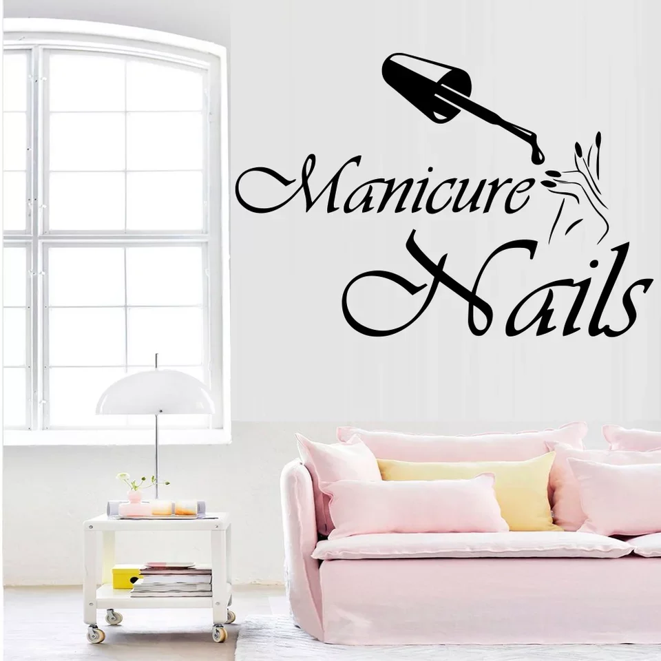 Us 5 82 31 Off Fashion Wall Decal Manicure Nail Salon Beauty Room Interior Design Decor Vinyl Door Window Stickers Art Removable Wallpaper E257 On