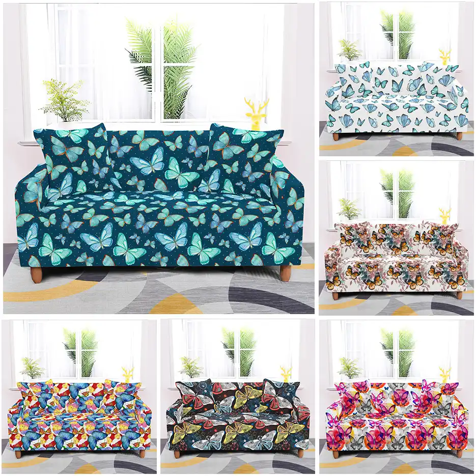 High Quality Butterfly Printed Slipcover Elastic Sofa Cover Bohemian Seat Couch Covers Sofas Stretch Protector Aliexpress