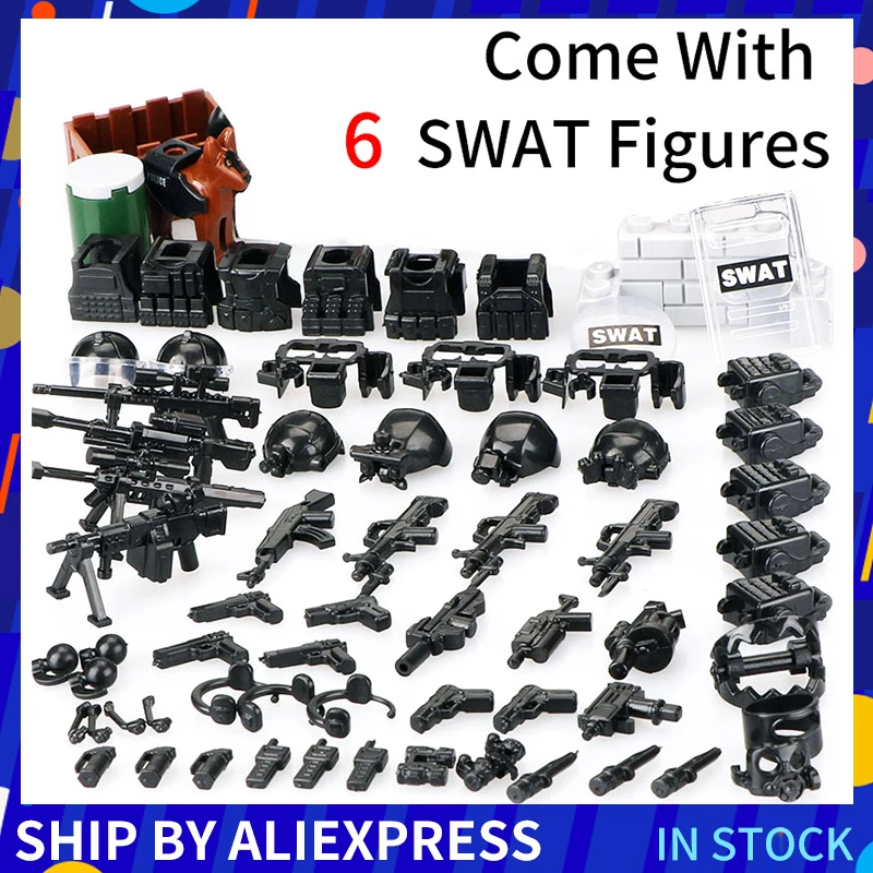 DIY SWAT команда Фигурки строительные блоки военный солдат мини куклы кирпичи