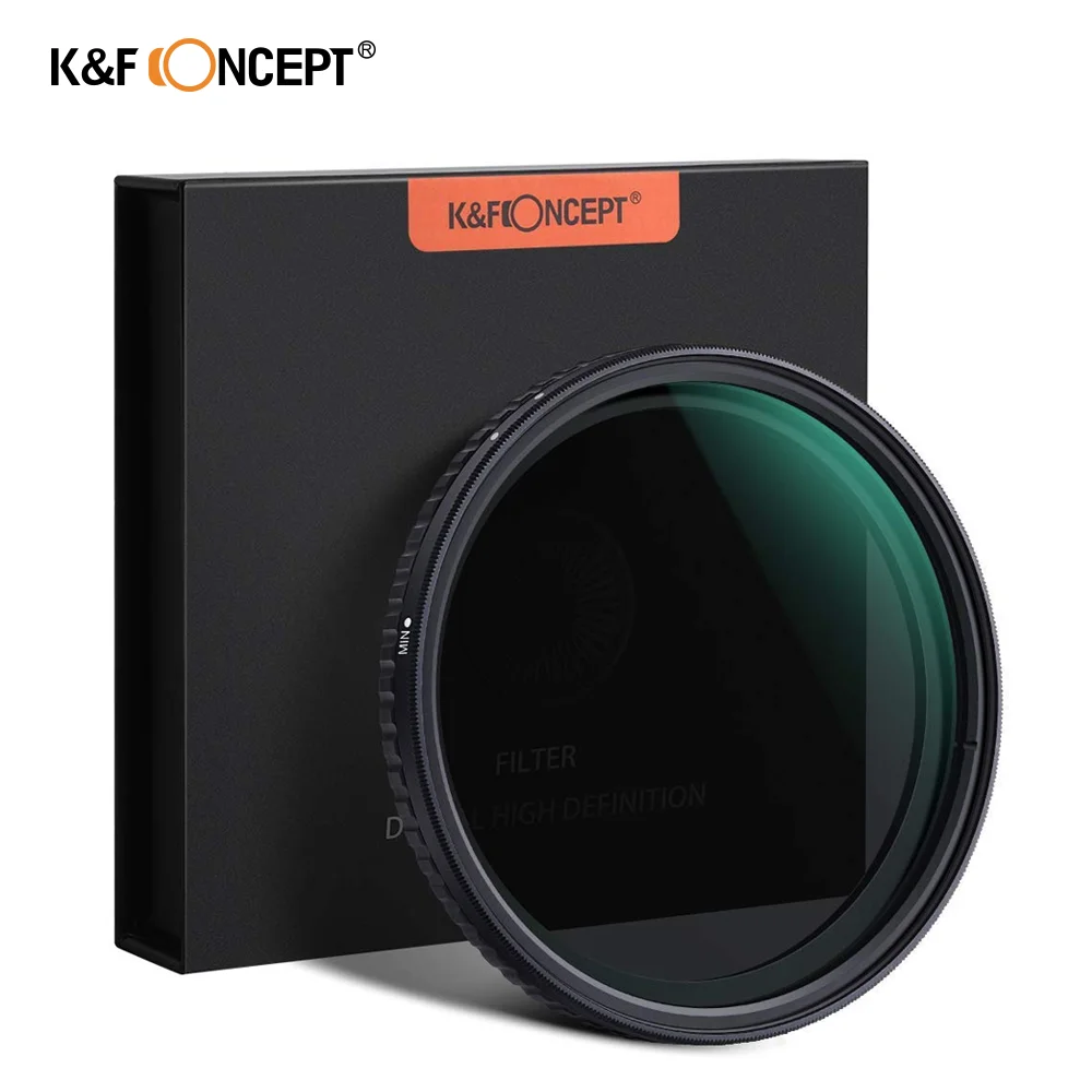 

K&F Concept 58mm 62mm 67mm 72mm 77mm Fader ND Filter Neutral Density Variable Filter ND2 to ND32 for Camera Sony Lens NO"X" Spot
