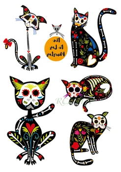 

Waterproof Temporary Tattoo Sticker Cat Dog skull head fake tatto flash tatoo tatouage temporaire hand foot for women girl men