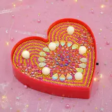 DIY светодиодный алмазная живопись Mandara Стразы Вышивка полная дрель в форме сердца светодиодный светильник для алмазной живописи светодиодный ночник