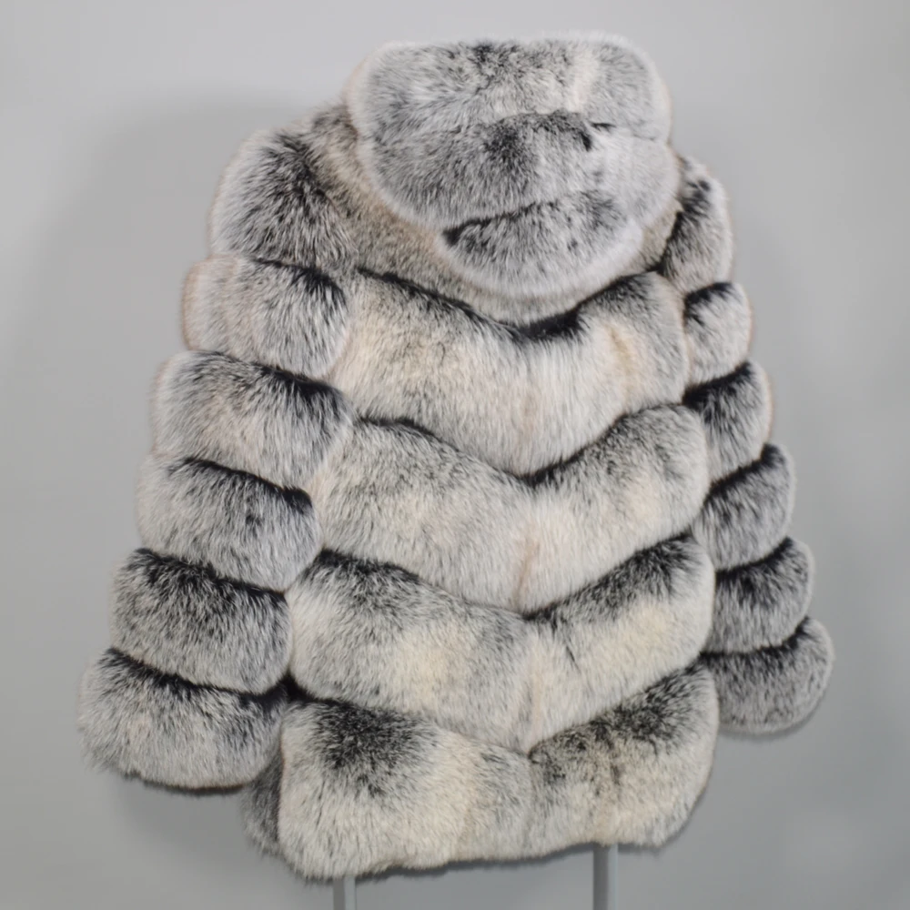 New Arrival Women Winter Thick Hooded Real Genuine Fox Fur Coat Real Fox Fur Jacket High Quality Real Fox Fur Hood Overcoat