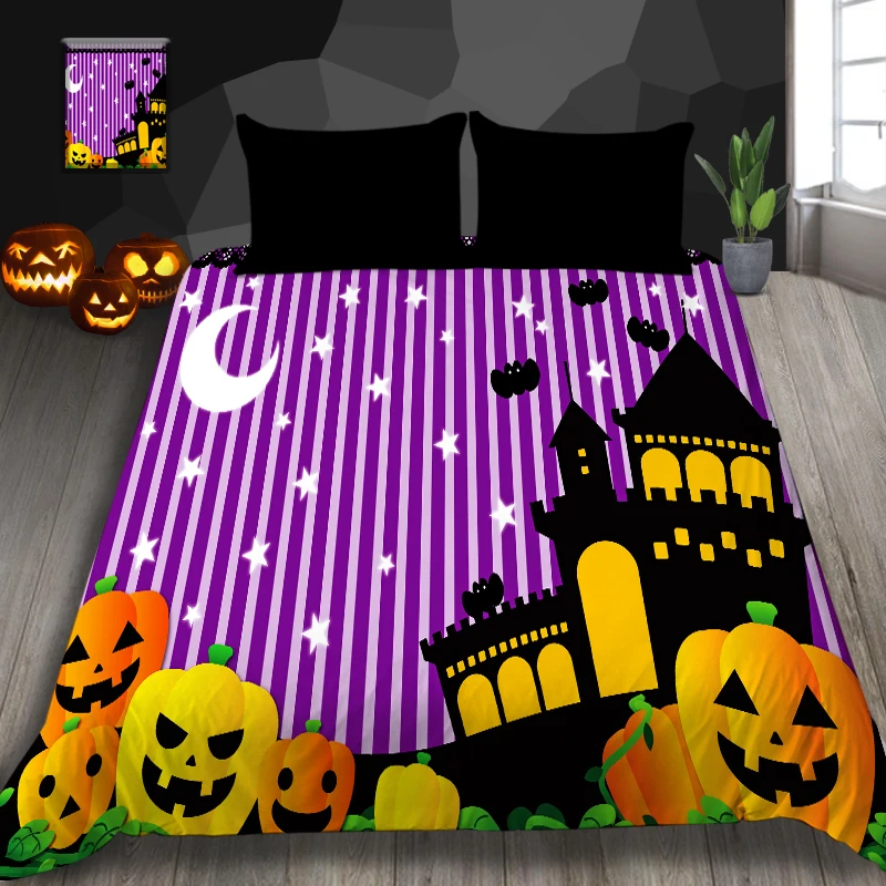 Набор постельного белья для Хэллоуина с 3D принтом, горячая Распродажа, подарки на праздник, пододеяльник с наволочкой, 3 шт - Цвет: 10