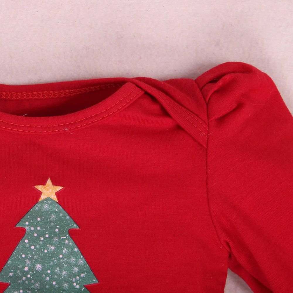 0-12M New year 4Pcs Cotton Conjunto Infantil Menina Bebe Santa Clause Newborn Ropa Ninas 2019 Girl Christmas Clothing Set