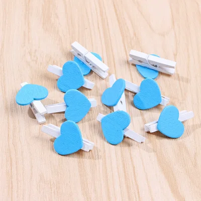 50 шт./компл. Деревянный Мини колышек 30 мм колышки для одежды с белыми сердцами 15
