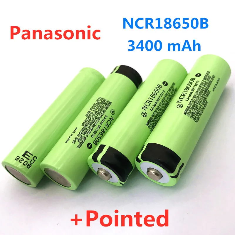 Аккумулятор Panasonic 18650 3,7 в 3400 мАч ncr18650b перезаряжаемый литиевый аккумулятор фонарик специальная батарея с выпуклым наконечником+ зарядное устройство - Цвет: 4PCS