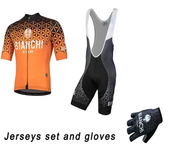 

2020 Short Sleeve Cycling Jersey Bib Short And Gloves MTB Bike Clothing Ropa Ciclismo PRO Bicycle Wear Clothes Sports Wear