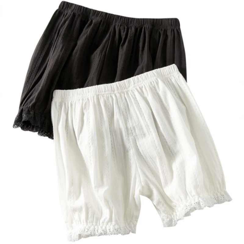 Culotte Courte Lolita Femme – Style Rétro à Plis, Taille Unique