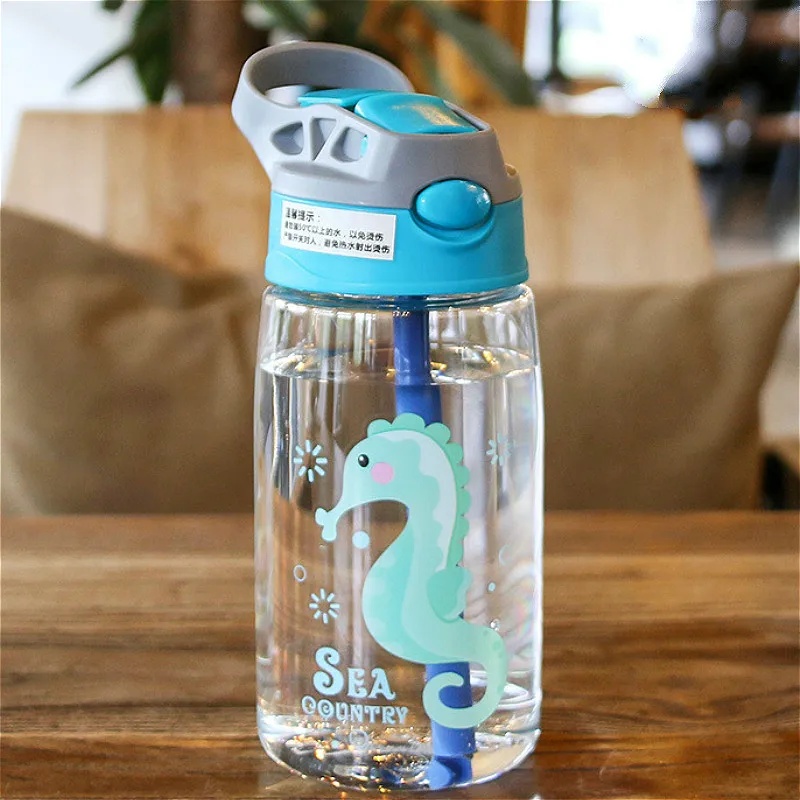 Botella De Agua Con Pajita Para Niños, Material Tritan De Alta Calidad, Sin  Bpa, Plástico Duradero, 480ml - Botellas De Agua - AliExpress