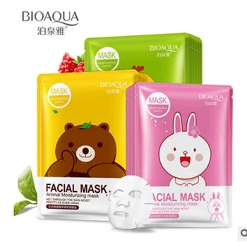 

woman BIOAQUA Line Animal Moisturizing Water Facial Beauty Mask=10Pcs