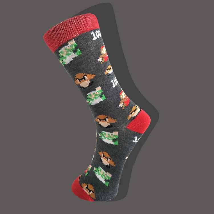 Мультфильм Супер Марио жаккардовый носок гриб мода новинка персонализированные мужские носки комфорт пот абсорбент счастье хлопок - Цвет: 3