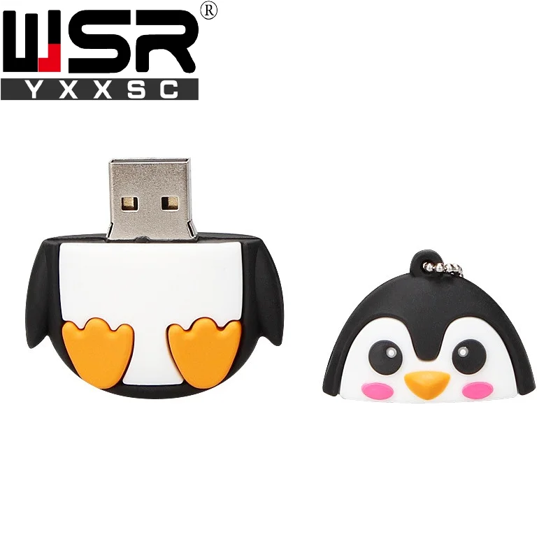 Флеш-накопитель USB 2,0 с мультипликационным принтом, 32 ГБ, 64 ГБ, 128 ГБ, Фокс, пингвин, пчела, Сова, карта памяти, 4 ГБ, 8 ГБ, 16 ГБ, высокая скорость, водонепроницаемый, лучший компьютерный подарок