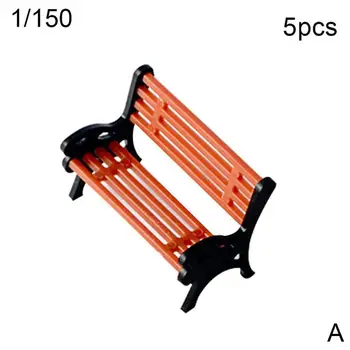 

5Pcs Realistic Park Street Seat Bench Model DIY Handmade Material Micro Fairy Garden Construction Train Sand Table Accessory