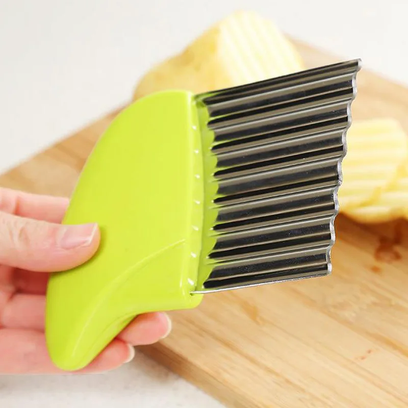 Stainless Steel Potato Slicer for Chips Vegetable Fruit Dough Wave Knife Cutter Kitchen Chopper French Fries Maker Cooking Tools