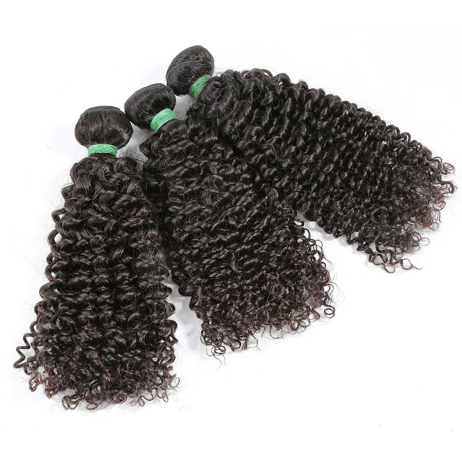 8-30 дюймов бразильские волосы плетение кудрявые человеческие волосы 3 4 пряди с фронтальной шнуровкой remy Волосы Кудрявые двойной нарисованный Средний рацион