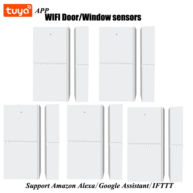 

Tuya wifi door sensor detector wireless door sensors with AAA batteries with Amazon Alexa Google Assistant IFTTT can used alone