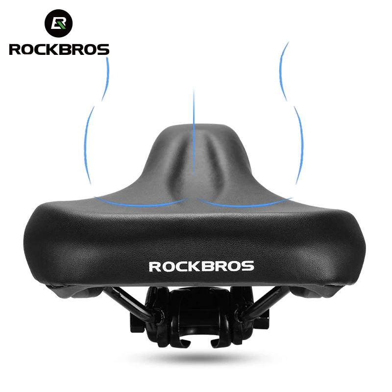 Велосипедное седло ROCKBROS мягкое удобное амортизирующее утолщенное широкое
