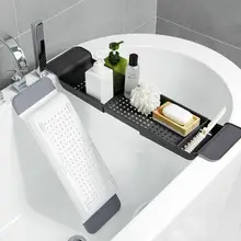 Регулируемая Ванна Полка для раковины Caddy стойка держатель для душа стойка для хранения лоток над ванной органайзер для ванной комнаты кухонные аксессуары RT99