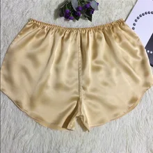 Женские пижамные штаны, шорты с эластичной резинкой на талии, пляжные повседневные домашние дышащие трусы средней посадки, шелковые трусы для женщин