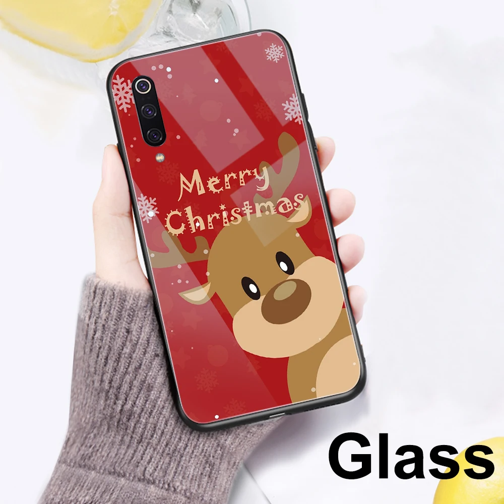 Ciciber для Xiaomi mi 9 8 9T A2 6X PocoPhone F1 mi X 2 2S Стеклянные чехлы для телефонов для Red mi Note 7 8 6 Pro Чехол С Рождеством - Цвет: 3