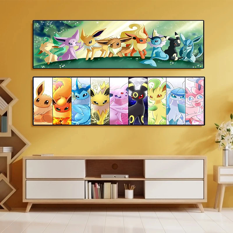 ポケモン ピカチュウ ゼニガメ リス 壁のポスター 芸術的な壁画 子供部屋 家の装飾のためのキャンバスに絵を描く Painting Calligraphy Aliexpress