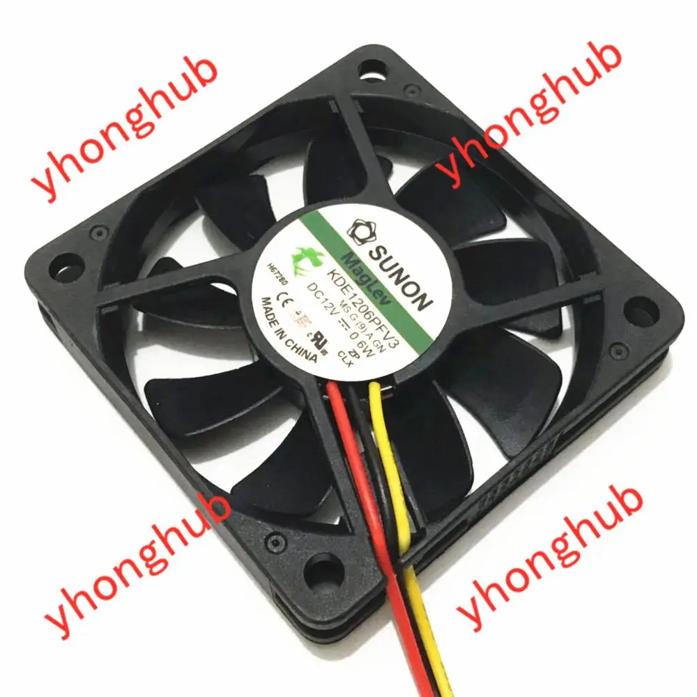 SUNON KDE1206PFV3 AC/DC 12V 0 6 W 3-провод 60x60x10 мм Сервер вентилятор охлаждения | Компьютеры и