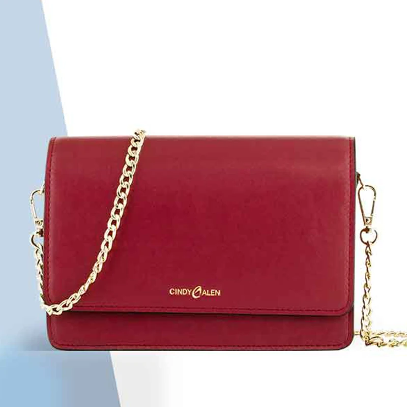 

2019 new shoulder bag wine red fashion casual temperament retro lady solid color woman Messenger bag