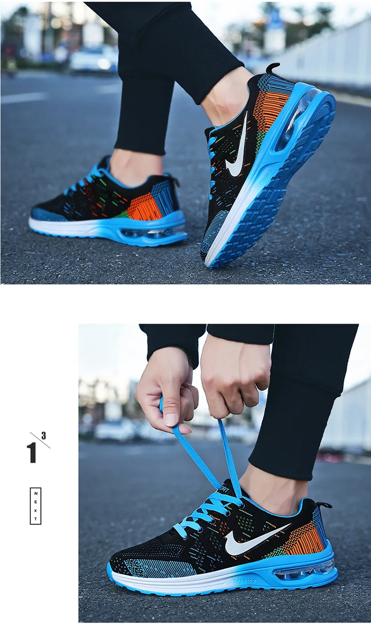 Весенняя новая стильная женская спортивная обувь для пар мужские кроссовки в Корейском стиле большого размера Уличная обувь для бега с сеткой