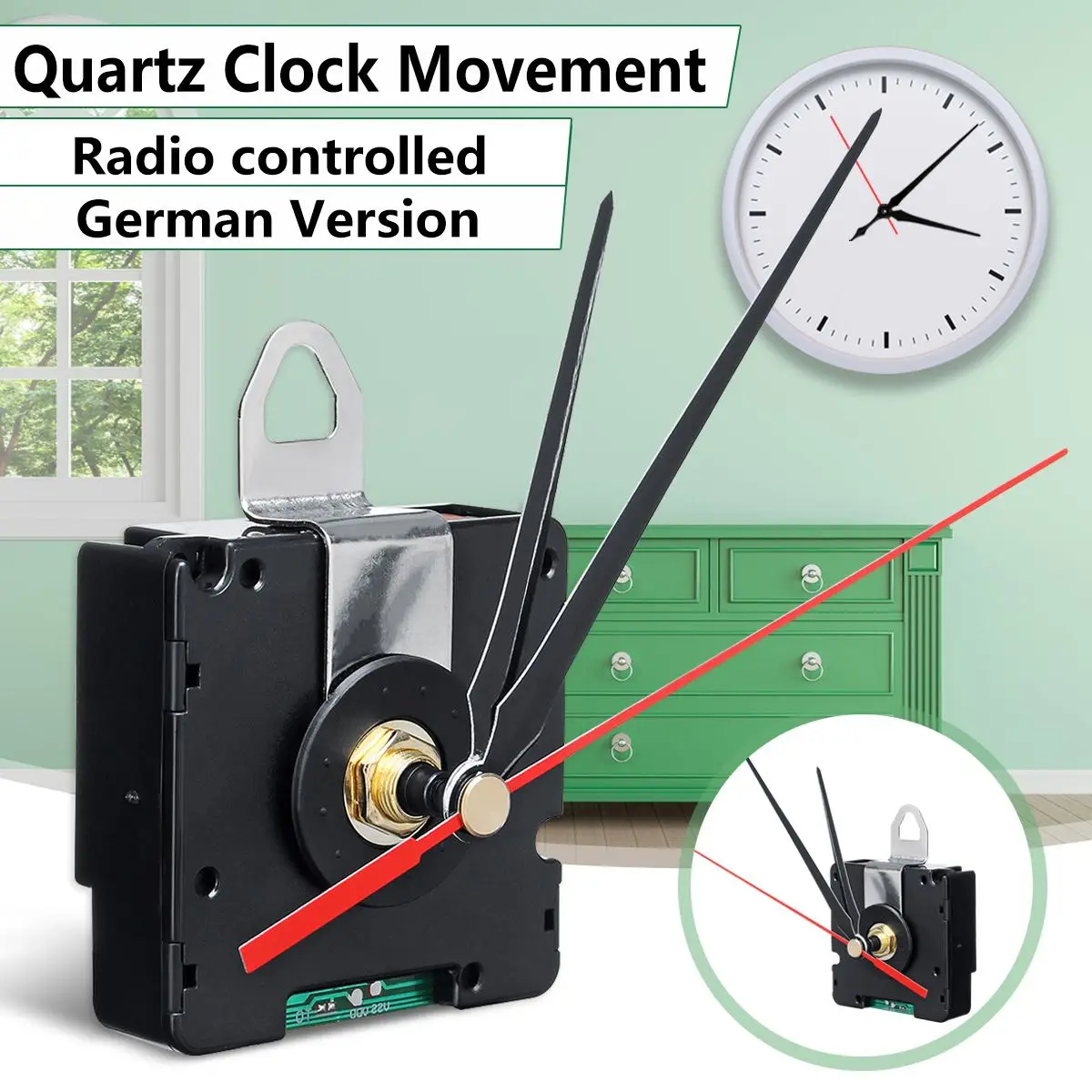 

Hot New German Version DCF Just for European Region Quartz Clock Movement Radio Controlled For Europe HR9624