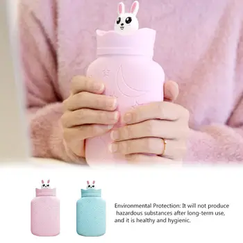 

330ml Rex Rabbit Water Filling Hot Water Bottle Silicone Warm Water Bag Platinum Silicone Anti-fall Explosion Water Heater Silic