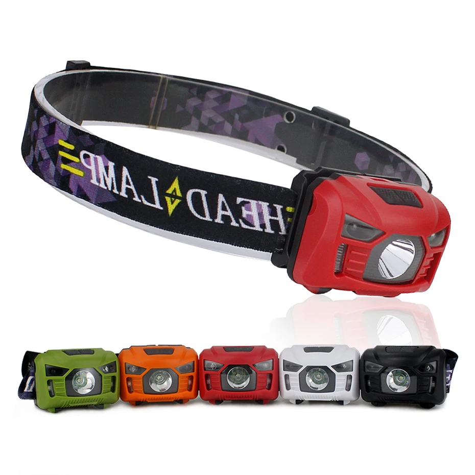 Portable LED Headlamp Use 18650 Battery With Motion Sensor USB Rechargeable Waterproof For Camping Outdoor Lighting | Лампы и