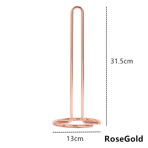 RoseGold Железный кухонный держатель для бумаги, держатель для хранения рулонной бумаги, стойка для хранения tussie, домашний золотой рулон, держатель для бумаги, кухонный держатель для хранения - Цвет: RoseGold