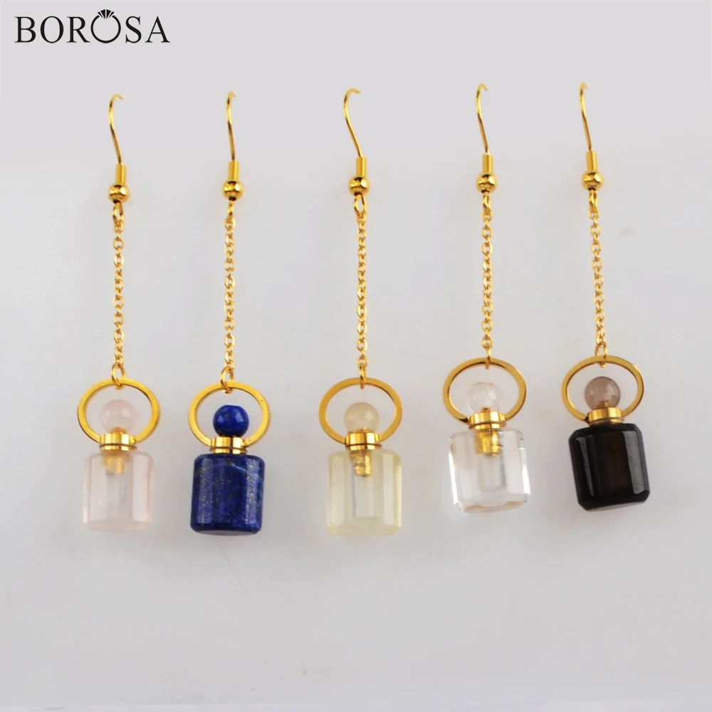 Серьги подвески BOROSA WX1190 женские из натурального камня ювелирные украшения в