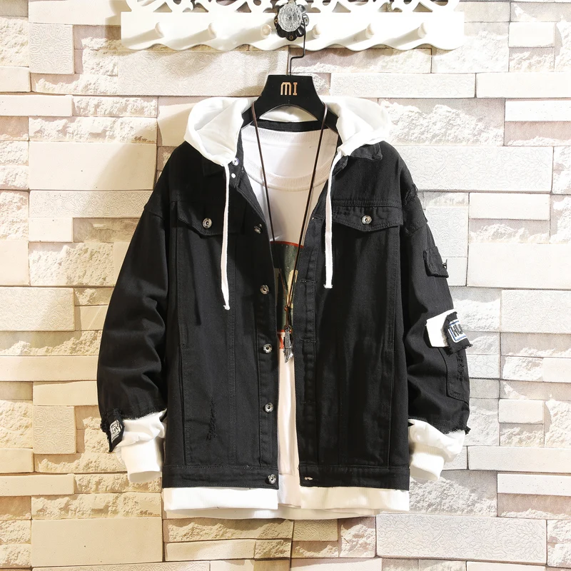 2022 Pink Black Green Jeans Jacket Men 