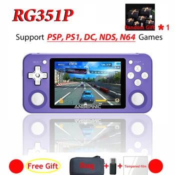 

RG351P RG350P Handheld Game Player 64GB Emuelec System PS1 64Bit Game IPS RG351 Pocket Portable Retro Game Console Earphone Gift