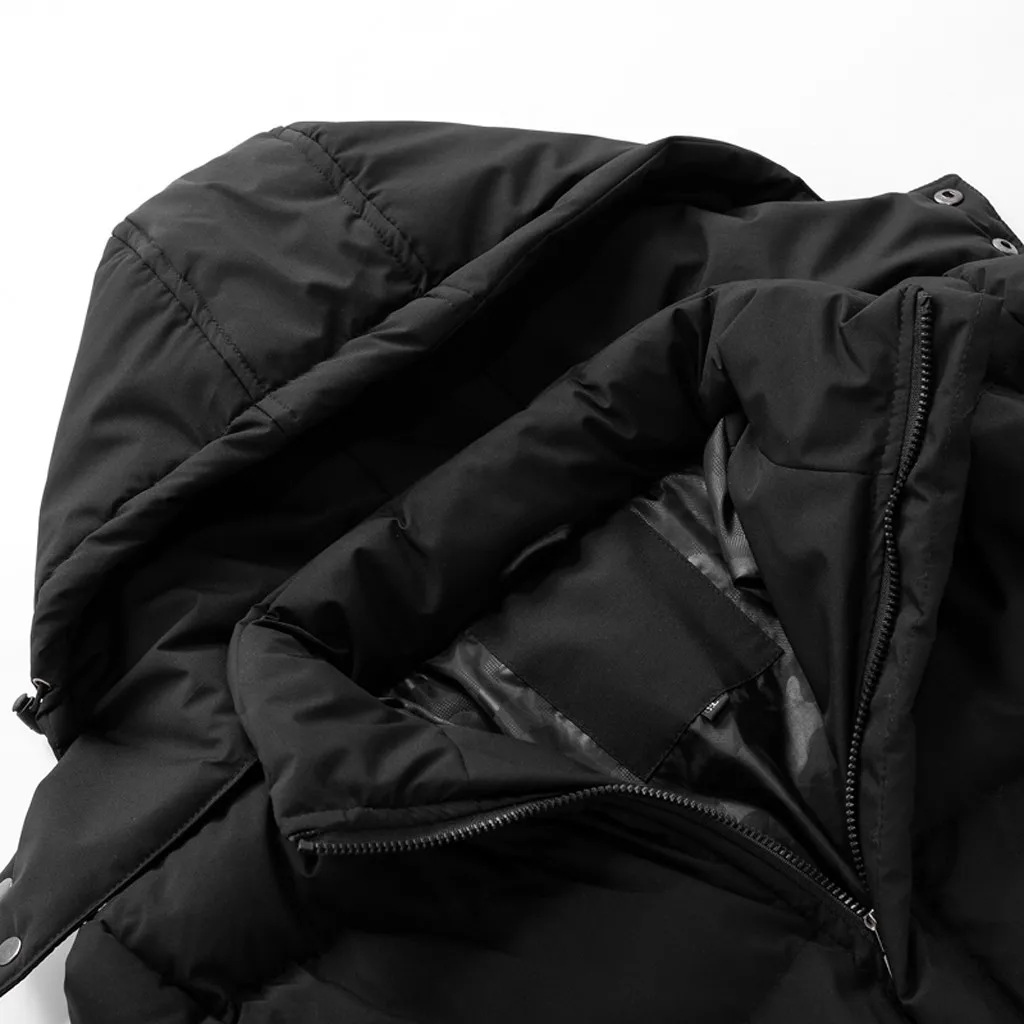 Страусиная мужская куртка Мужская Осенняя зимняя куртка большого размера с капюшоном утепленная куртка с длинными рукавами, ветрозащитная куртка