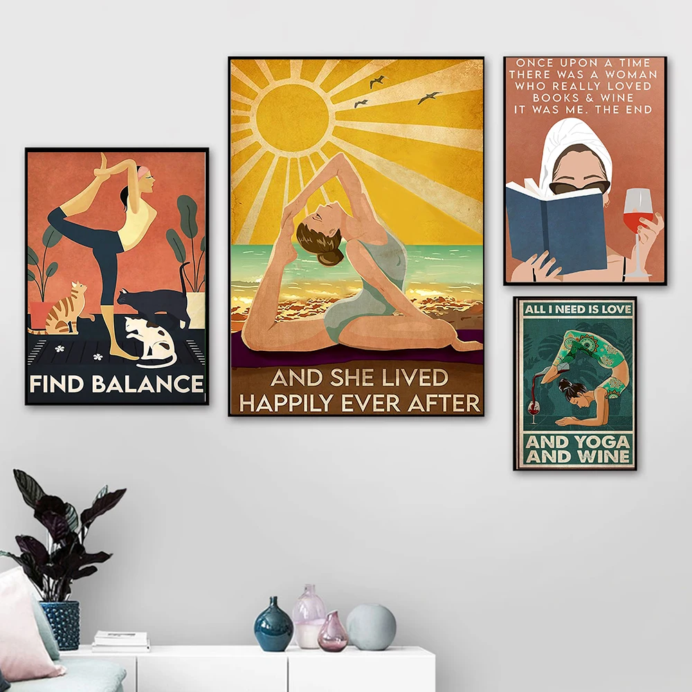 Винтаж современный минималистское полотно Йога средства ухода за кожей для