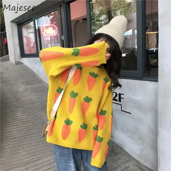 

Sweater Women Plus Size Printed Pullover Warm Winter Clothes Womens Sweaters Korean Fashion Females Clothing Harajuku Casual