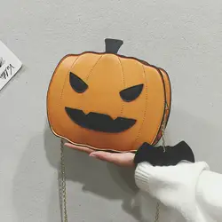 Женская Тыква Хэллоуин через плечо с цепочкой сумка для девочек маленькие сумочки кошелек