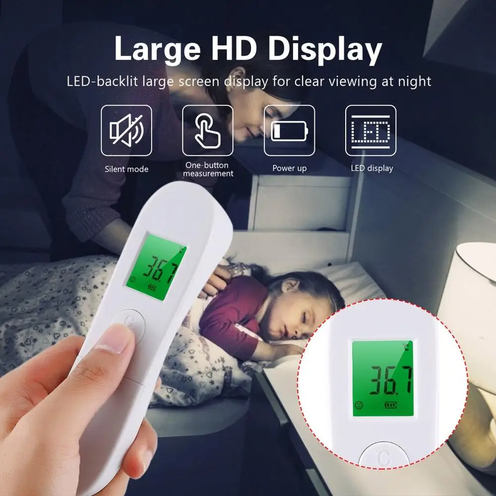 

HOT Handheld Portable Non-Contact Infrared Thermometer High Precision Thermometer Temperature Meter Tool LCD memory function