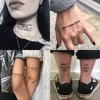 56Sheet Waterproof Temporary Tattoo Sticker Black Devil Doesn't Sleep English Letters Tatoo Fake Tatto Neck Wrist For Woman Men ► Photo 2/5