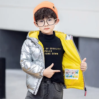 

Children's Winter Down Jacket for Kids Clothes Waterproof Outdoor Hooded Coat 90% white duck down western style Hooded Zipper