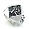 Punk Cool 316L Stainless Steel Silver Color Black Biker 1% er Skull Ring Men's Motorcycle Biker Band Party Rings 3