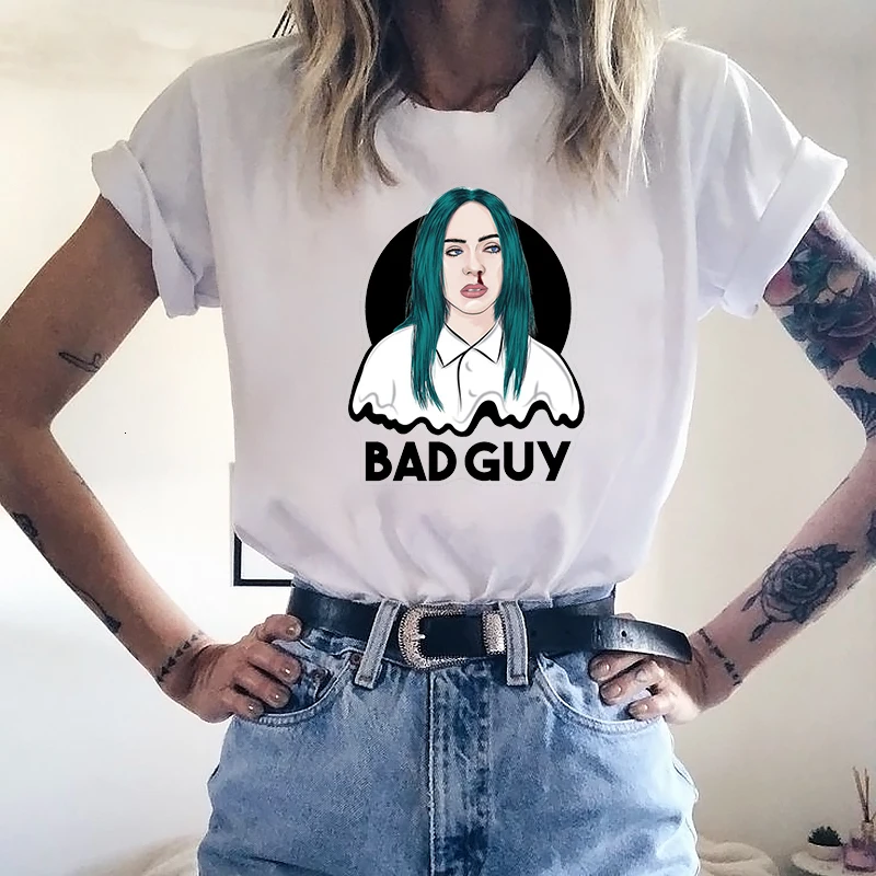 Billie Eilish Футболка женская мужская одежда топы футболки Модная Футболка Повседневная с круглым вырезом короткие женские унисекс подростковые футболки