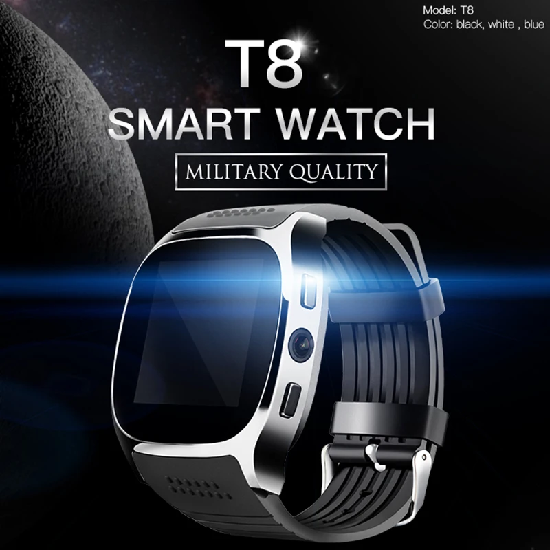 

2020 T8 Bluetooth Smart Watch With Camera Music Player Facebook Whatsapp Sync SMS Smartwatch Support SIM TF Card For Android ETC