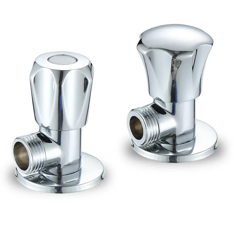 Медный красный толстый треугольный клапан полировка никелированный туалет камера горшок водонагреватель кран воды треугольный клапан